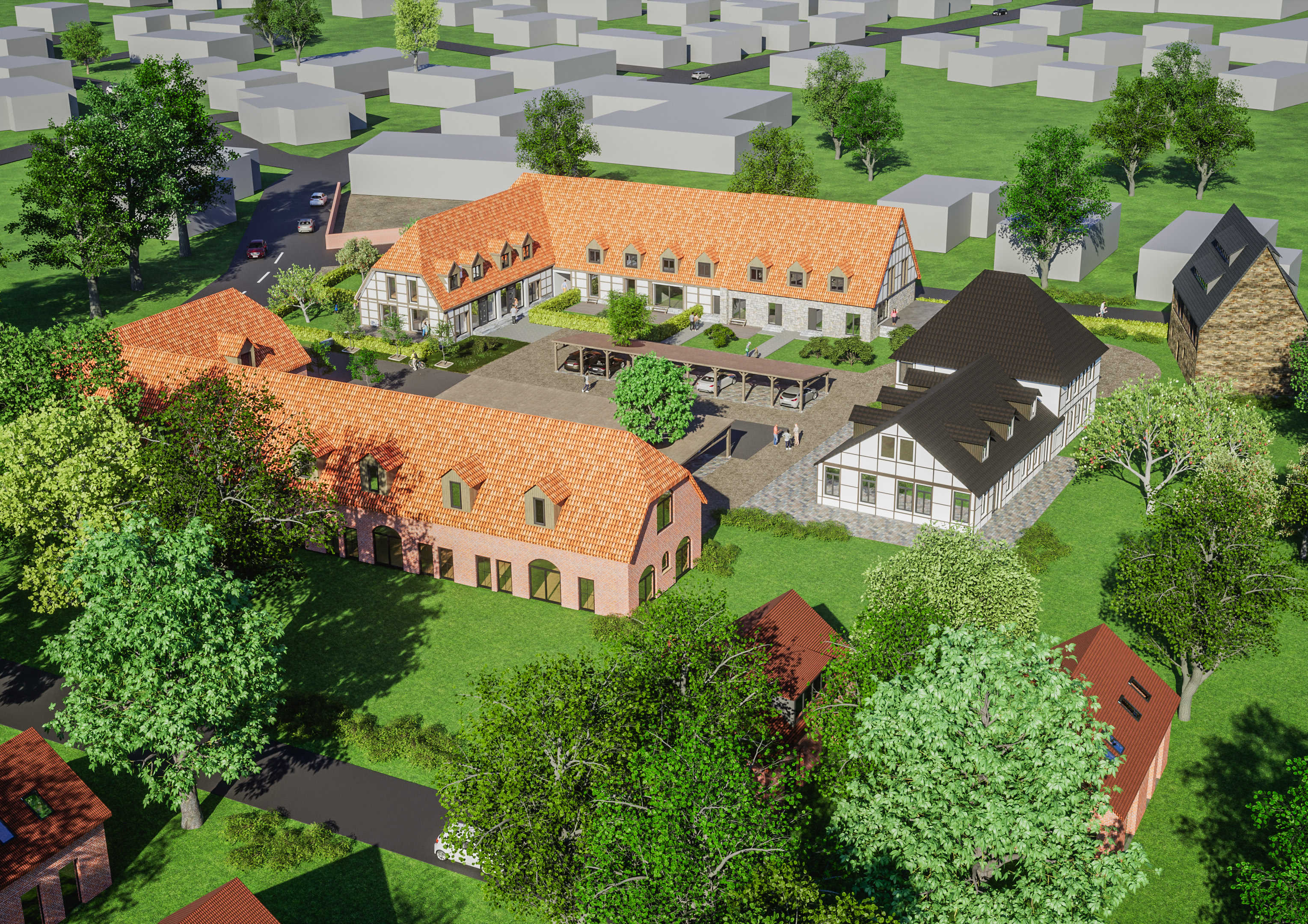Visualisierung des geplanten Quartiers Am Rittergut Langreder